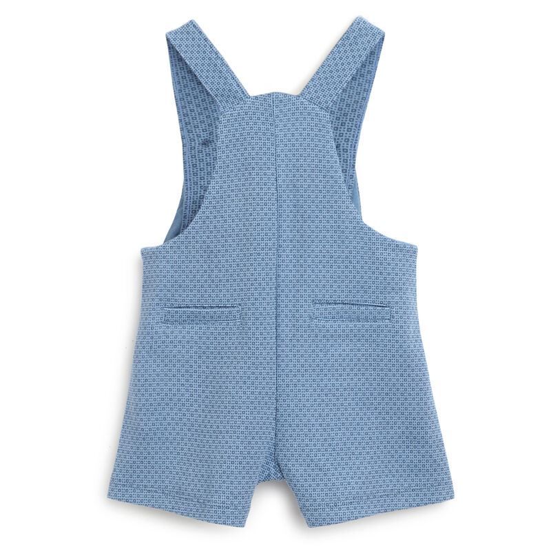 Boys Medium Light Blue Printed Short Dungaree image number 1